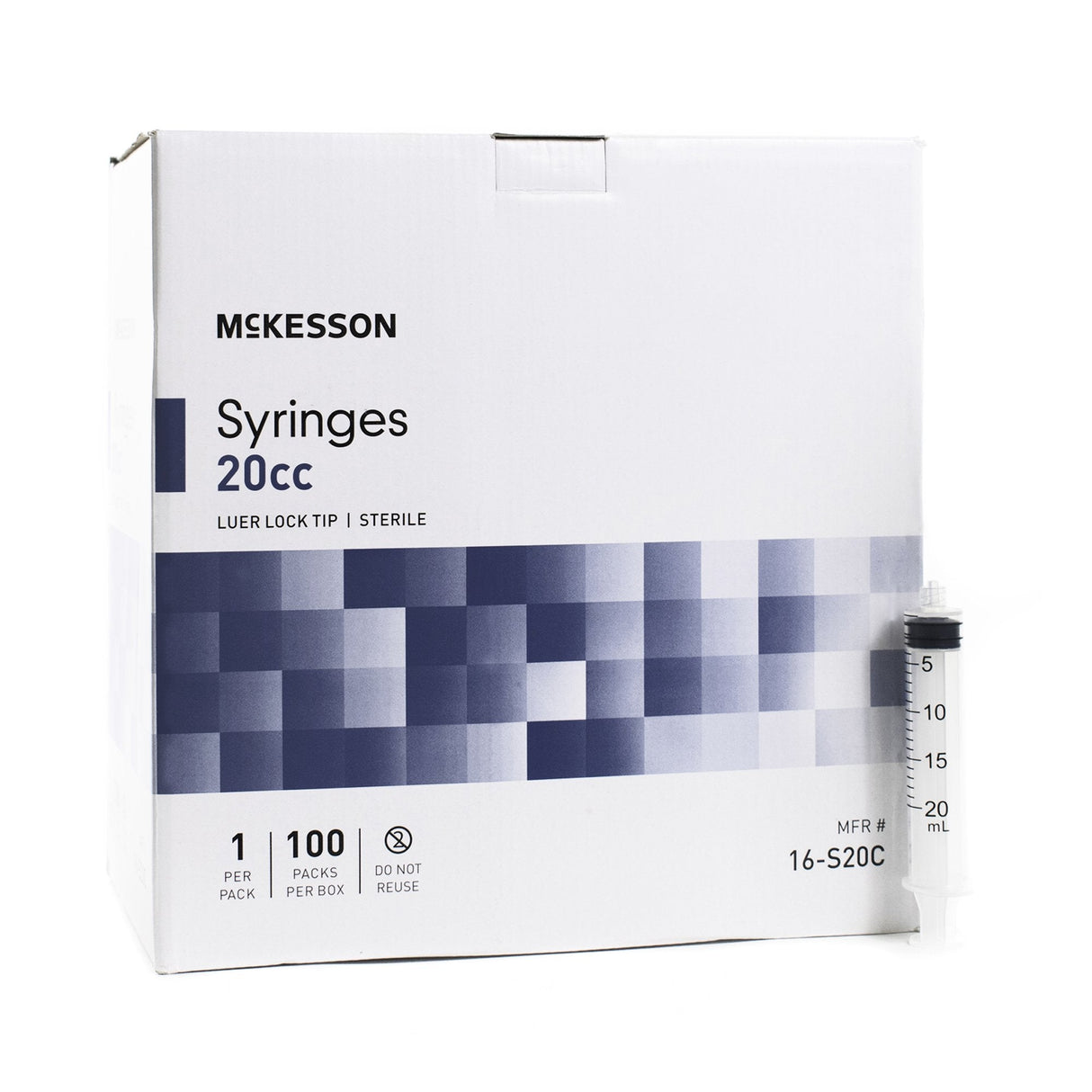 McKesson Luer Lock Syringe 20cc Sterile - 16-S20C