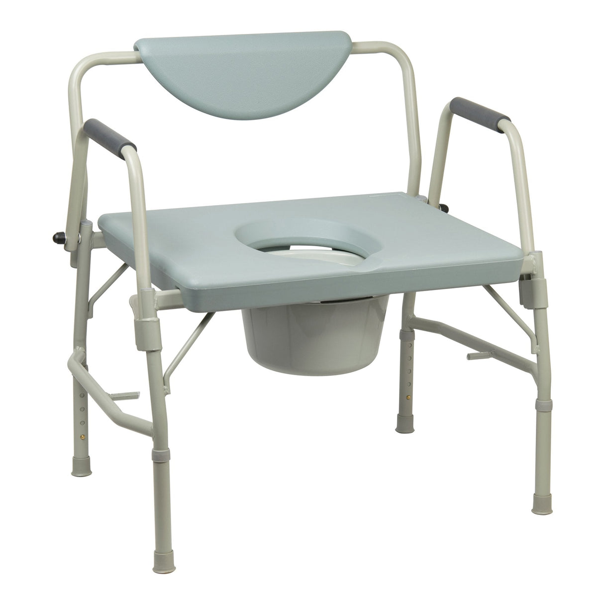 Drop Arms Steel Frame Commode - 1000lbs Weight Capacity