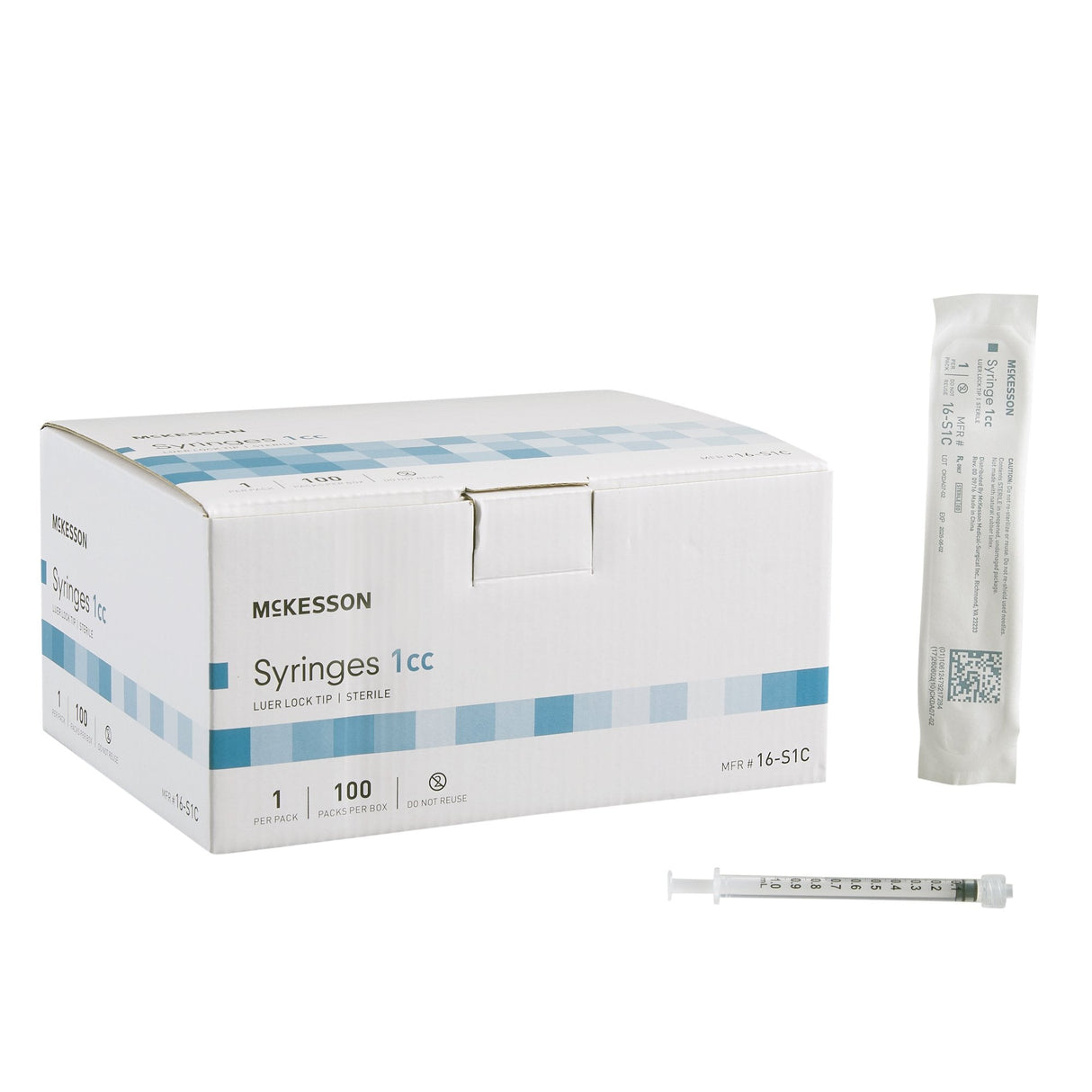 McKesson Luer Lock Syringe 1cc Sterile - 16-S1C