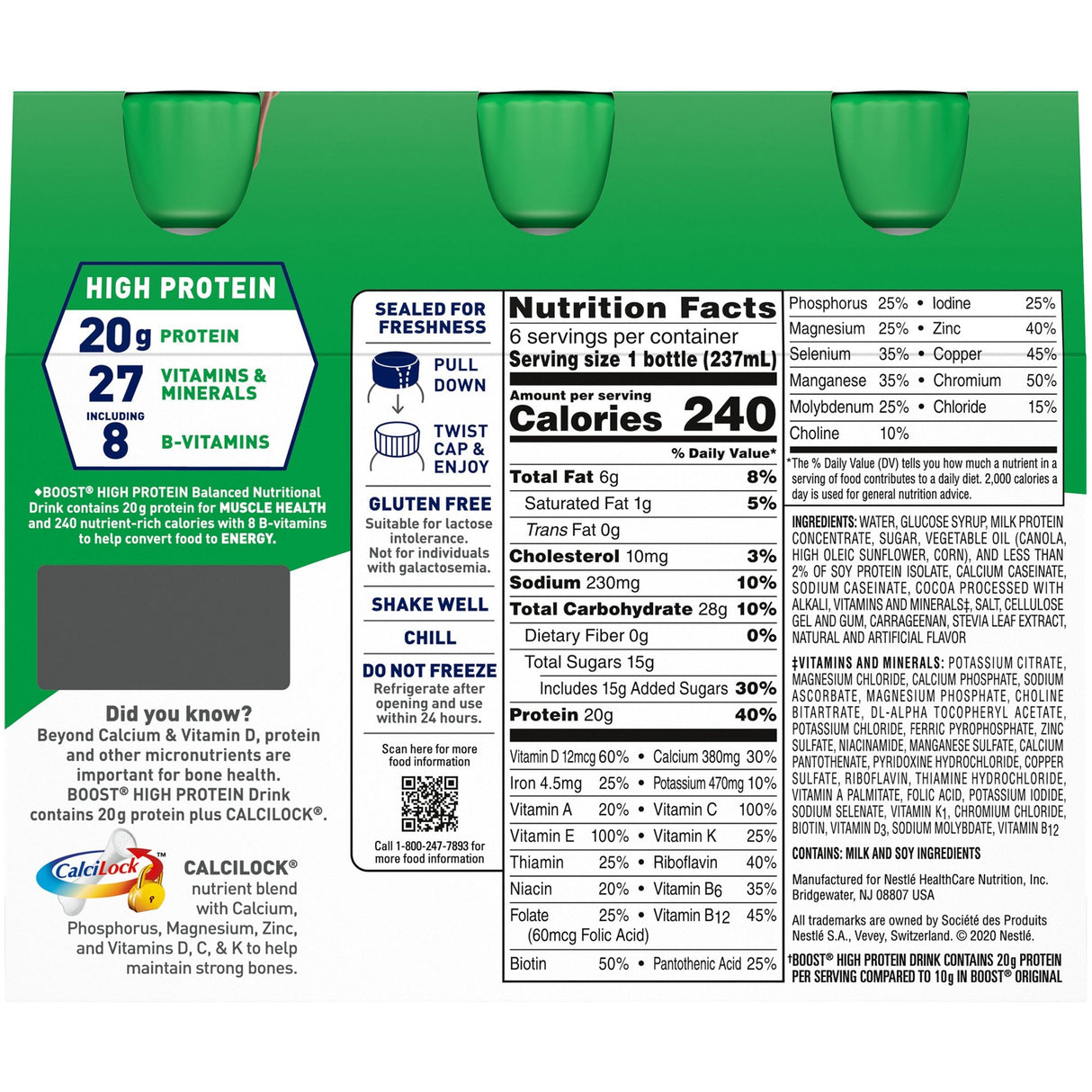 Boost® High Protein Rich Chocolate Nutritional Drink 8oz - Case of 24 - Medical Supply Surplus