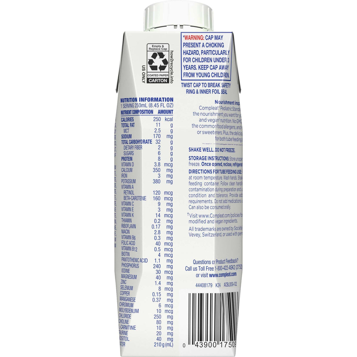 Compleat® Pediatric Standard 1.0 Pediatric Oral Formula 8oz - Case of 24