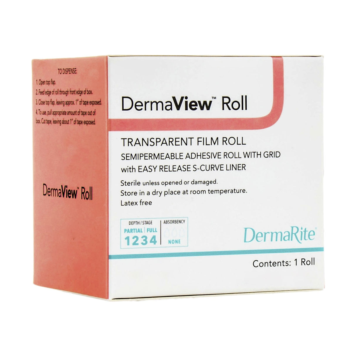DermaView Roll 4 Inch X 11 Yard Transparent Film Dressing