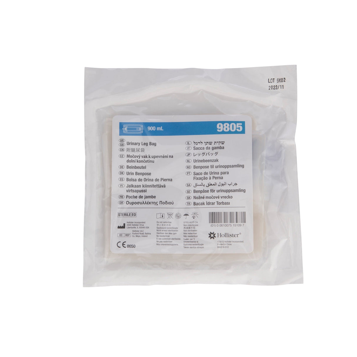 Hollister Anti-Reflux Urinary Leg Bag 900 mL - 9805 - Medical Supply Surplus