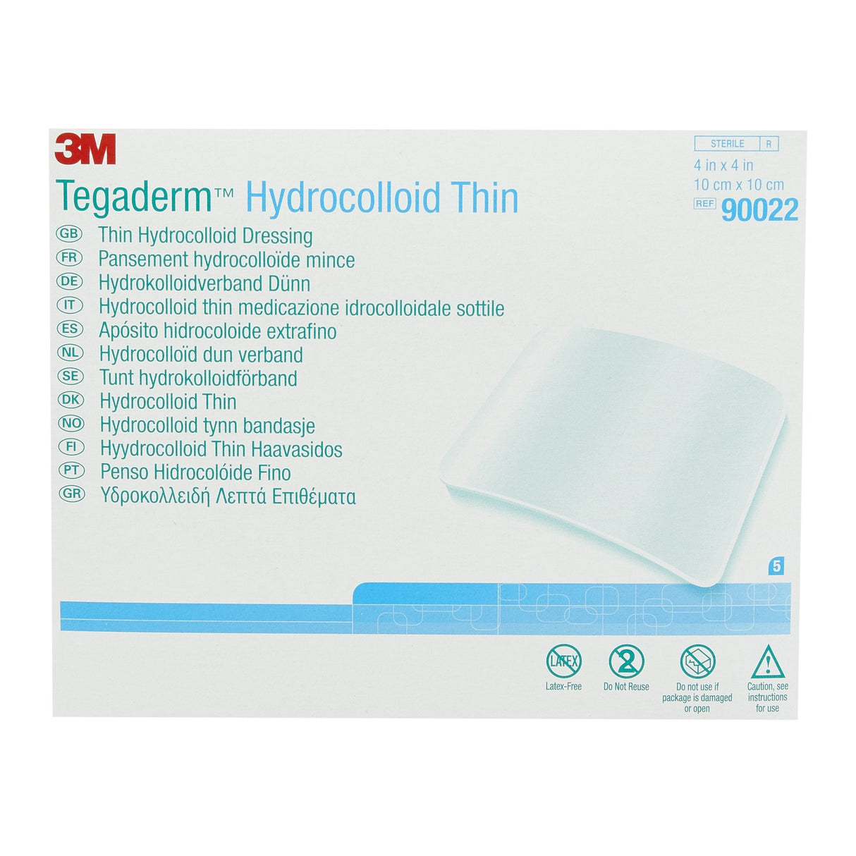 3M™ Tegaderm™ Thin 4 x 4 Hydrocolloid Dressing - 90022
