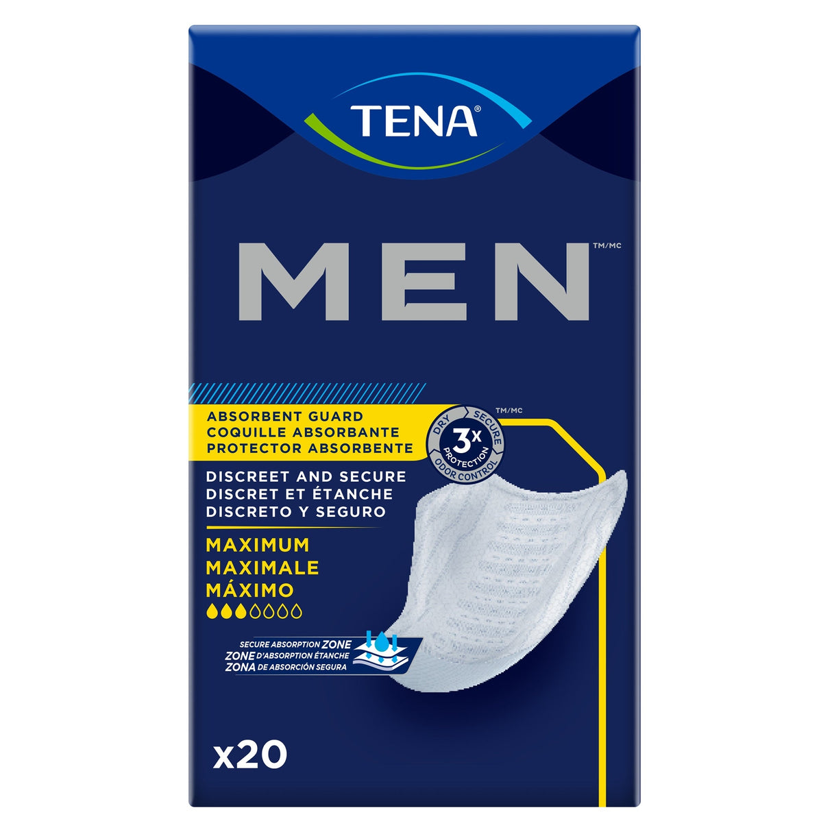 TENA® Men™ Maximum Bladder Control Pad - Case of 120 - Medical Supply Surplus