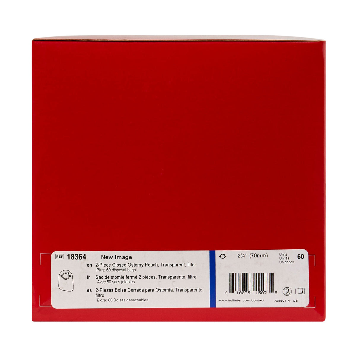 Hollister 18364 New Image™ Two-Piece Ostomy Pouch - Box of 60