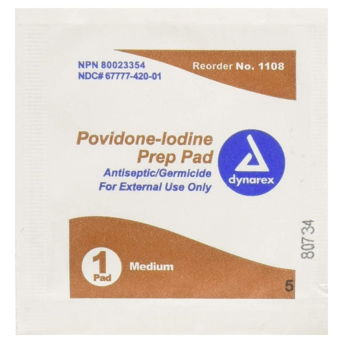 Dynarex® Povidone-Iodine Prep Pad - 1108