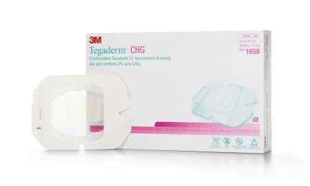 3M™ Tegaderm™ CHG 4 X 4-3/4 Inch IV Securement Dressing - 1658