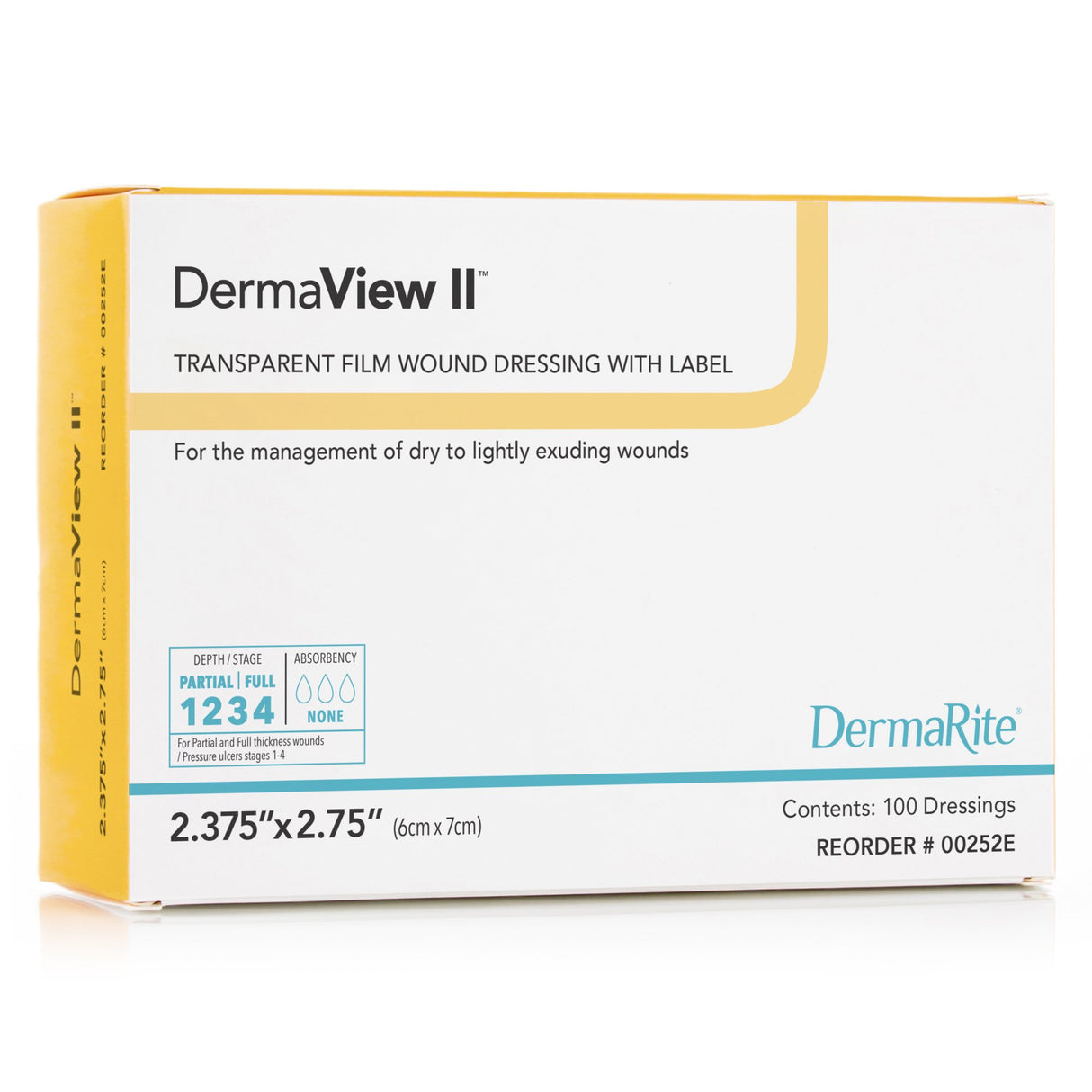 DermaView II™ 2-3/7 X 2-3/4 Inch Transparent Film Dressing