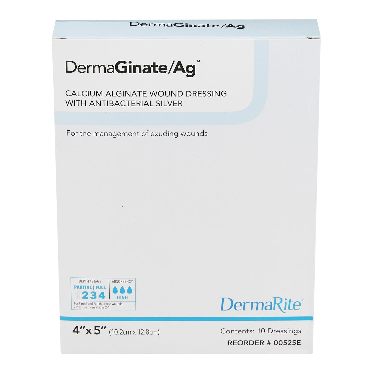 DermaGinate/AG™ 4 x 5 Calcium Alginate Dressing - Box of 10 - Medical Supply Surplus