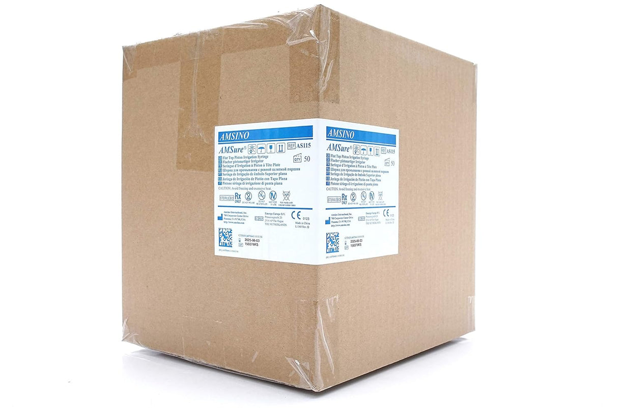 AMSure® 60 mL Flat Top Catheter Tip Syringe  - Case of 50 - Medical Supply Surplus