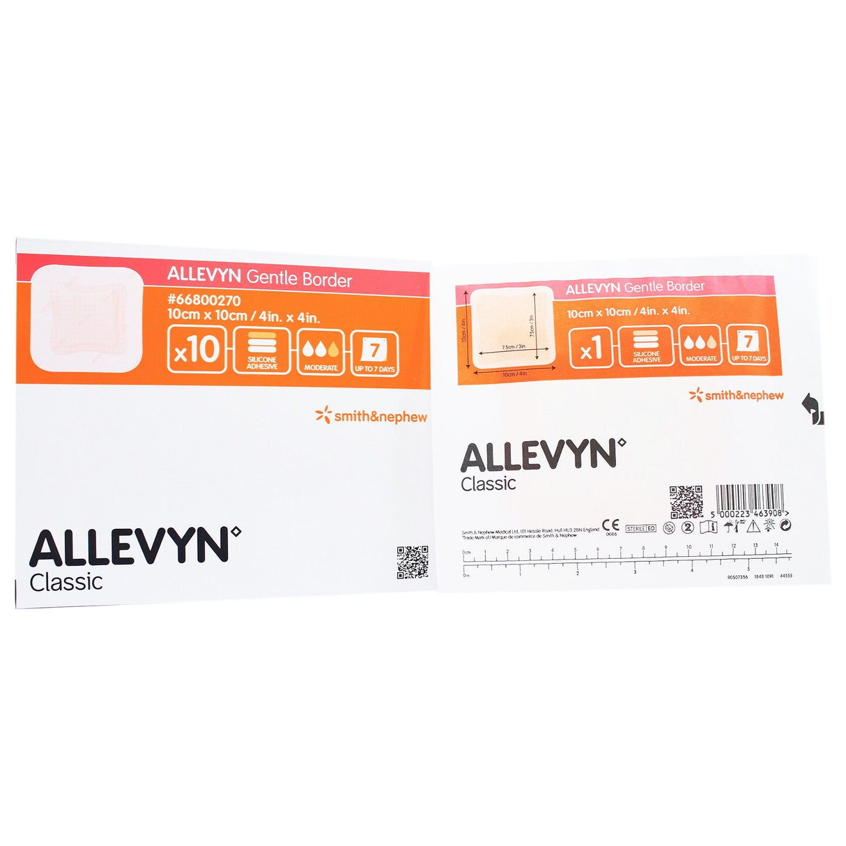 Allevyn Gentle Border 4 X 4 with Border -Box of 10 - 66800270