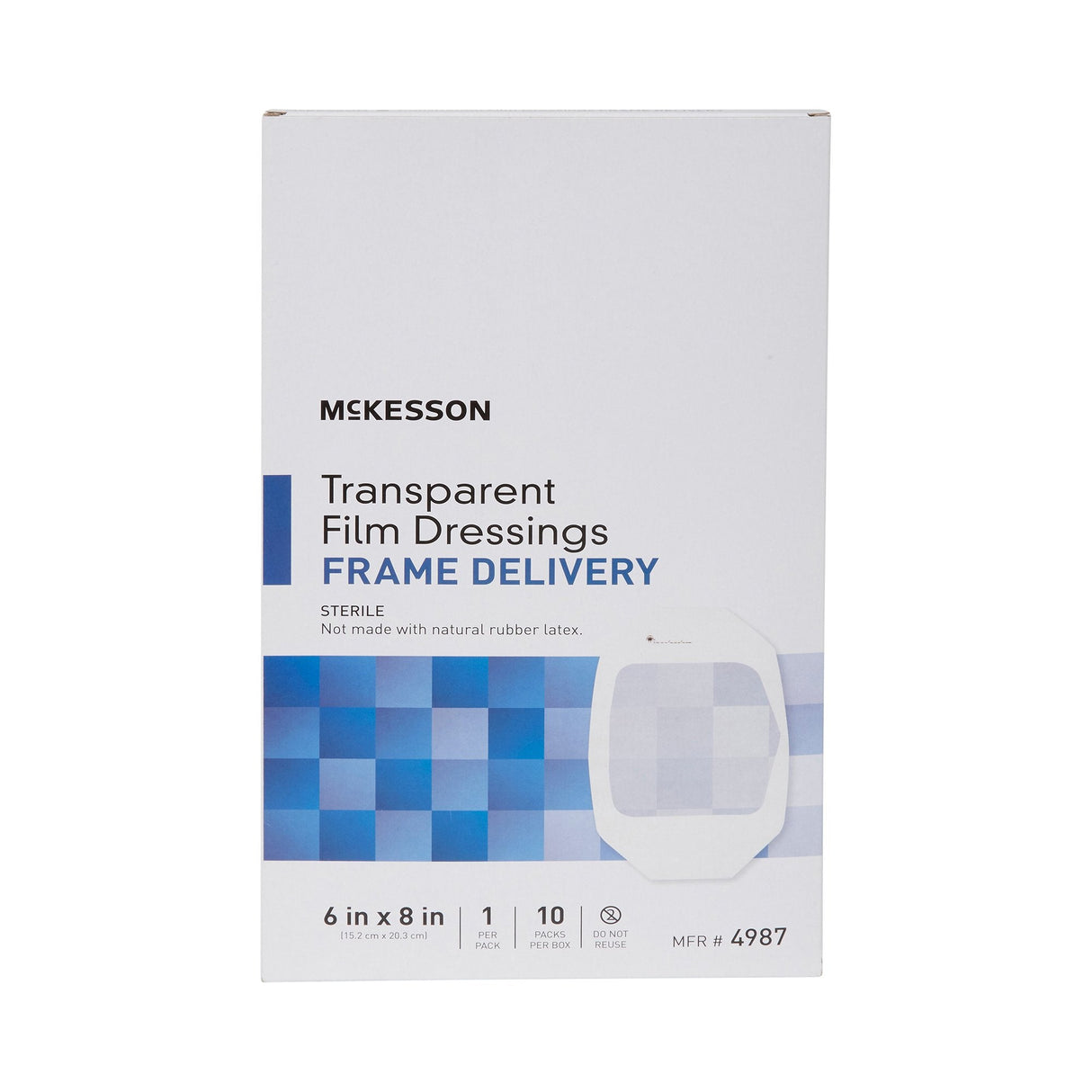 Mckesson Transparent Film Dressing 6" x 8" - 4987 - Medical Supply Surplus