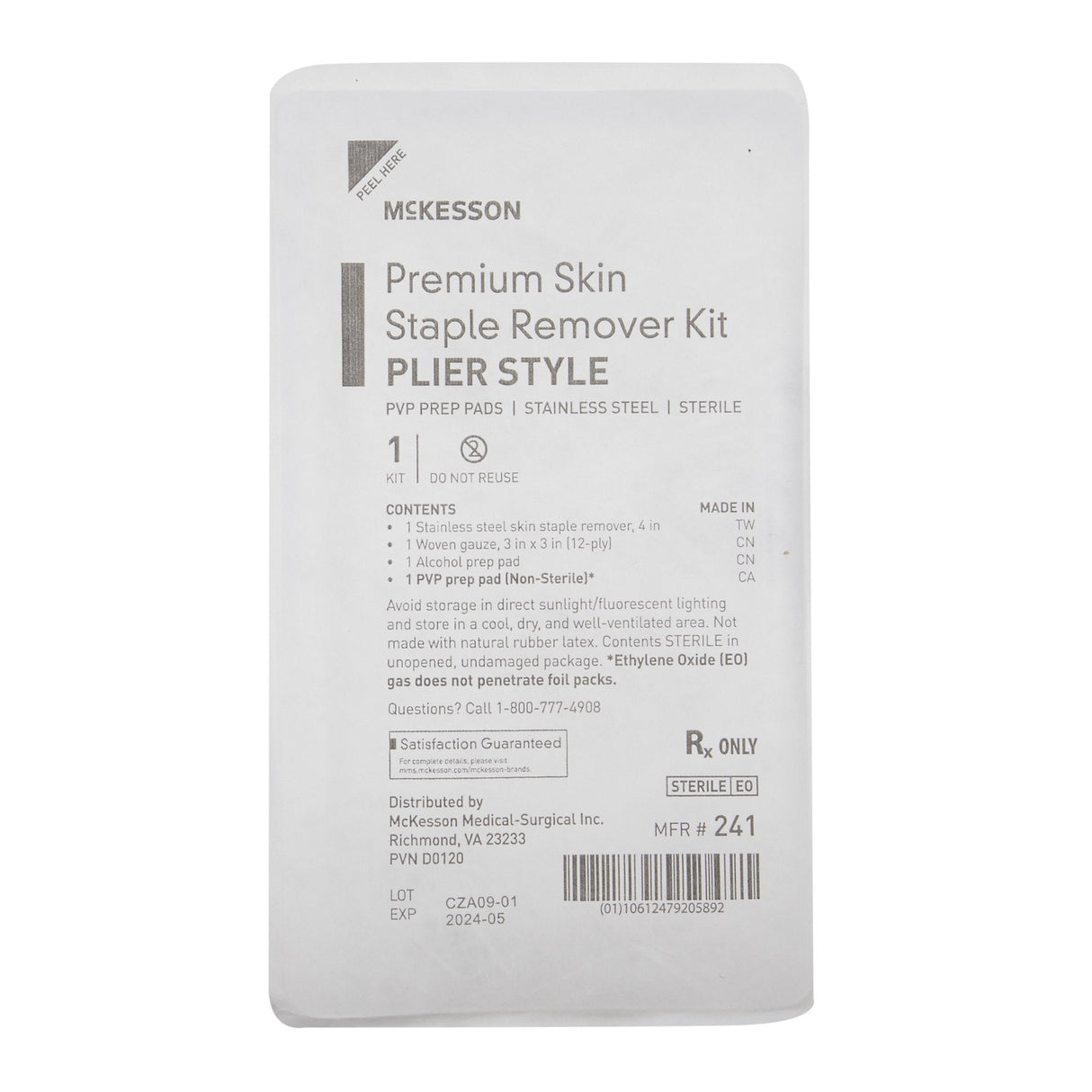 McKesson Plyer Style Skin Staple Removal Kit - 241