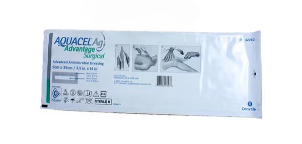 Aquacel® Ag Advantage Surgical 3-1/2 X 14 Inch Wound Dressing - 422607 - Medical Supply Surplus
