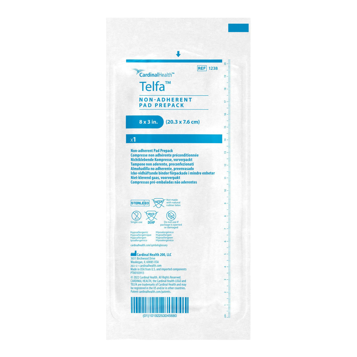 Telfa™ Ouchless 3 X 8 Inch Non-Adherent Dressing - 1238