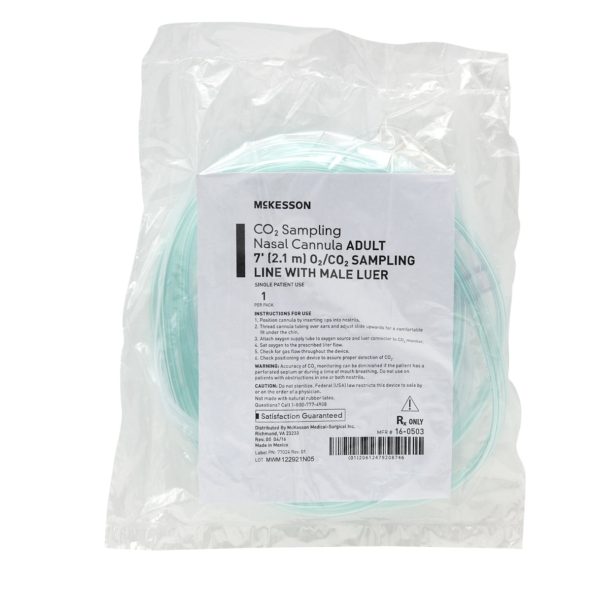 McKesson CO2 Nasal Sampling Cannula with O2 Delivery