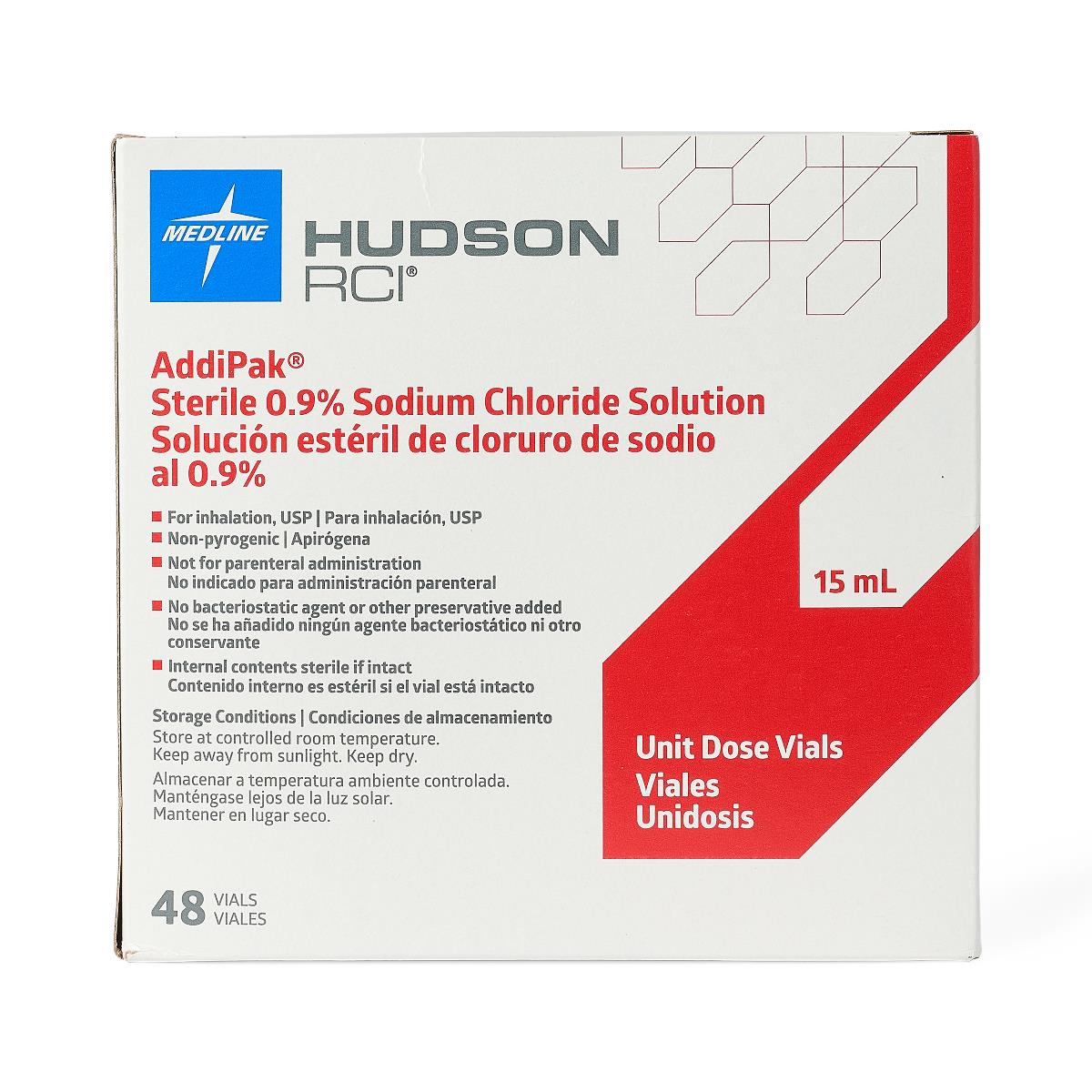 Addipak® Sodium Chloride 0.9% Inhalation Solution Unit Dose Vial 15 mL - Box of 48