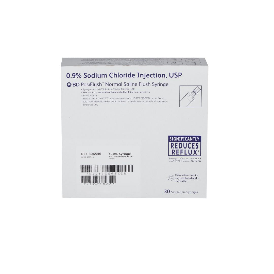 BD PosiFlush™ IV Flush Normal Saline Filled Syringe 10ml - 306546