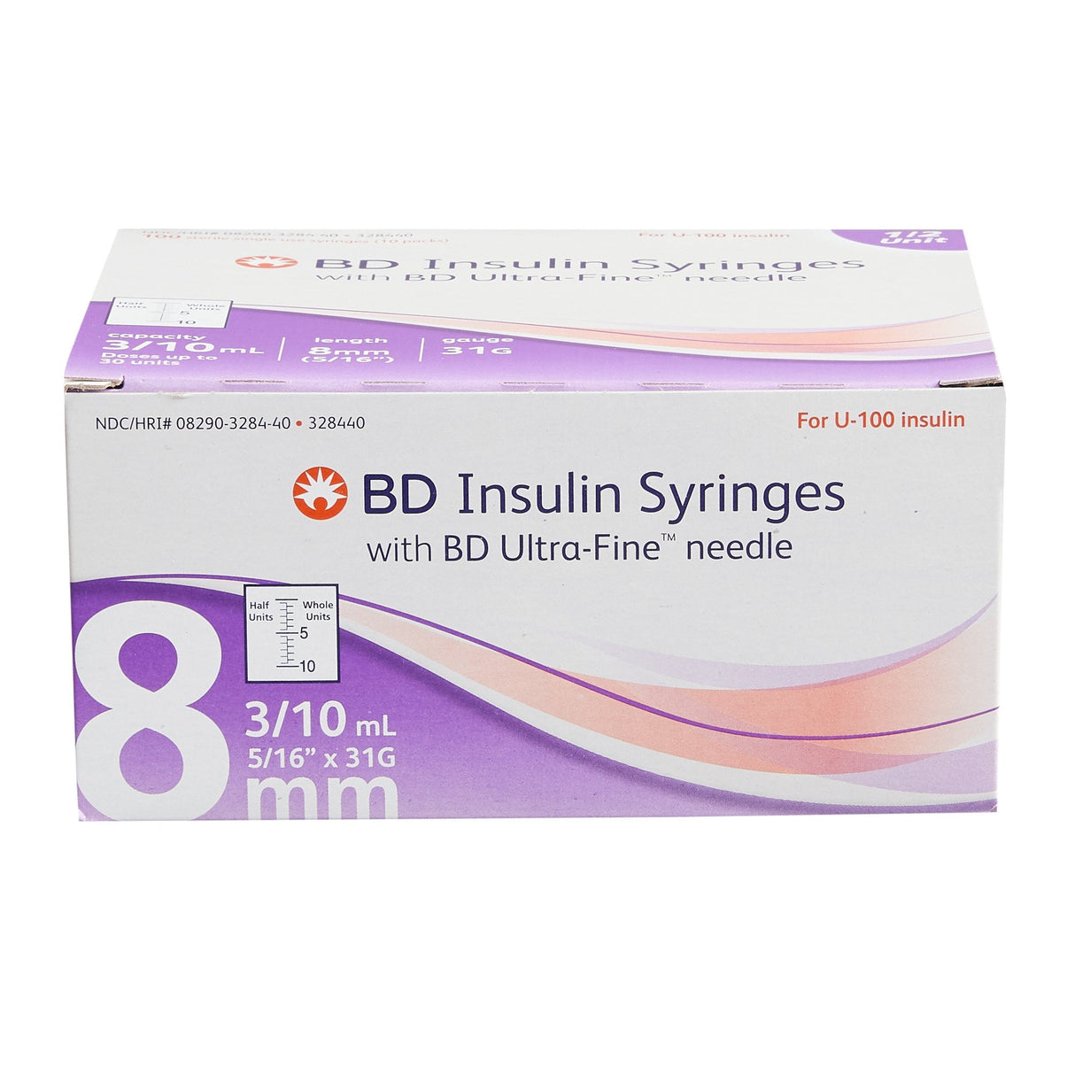 BD Insulin Syringe with Needle Ultra-Fine™ 0.5 mL - 328466 - Box of 100 - Medical Supply Surplus
