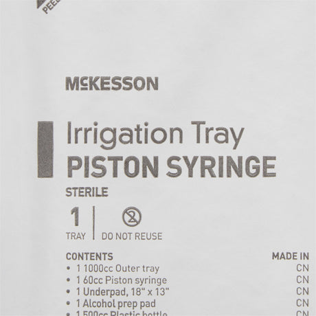 McKesson 60cc Piston Irrigation Trays - 100122 - Case of 20 - Medical Supply Surplus