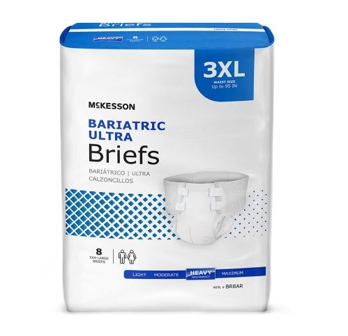 McKesson Ultra Plus Bariatric 3X-Large Absorbency Incontinence Briefs - Medical Supply Surplus
