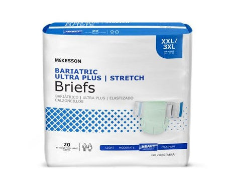 McKesson Ultra Plus Bariatric Stretch 2XL-3XL Incontinence Briefs - Medical Supply Surplus