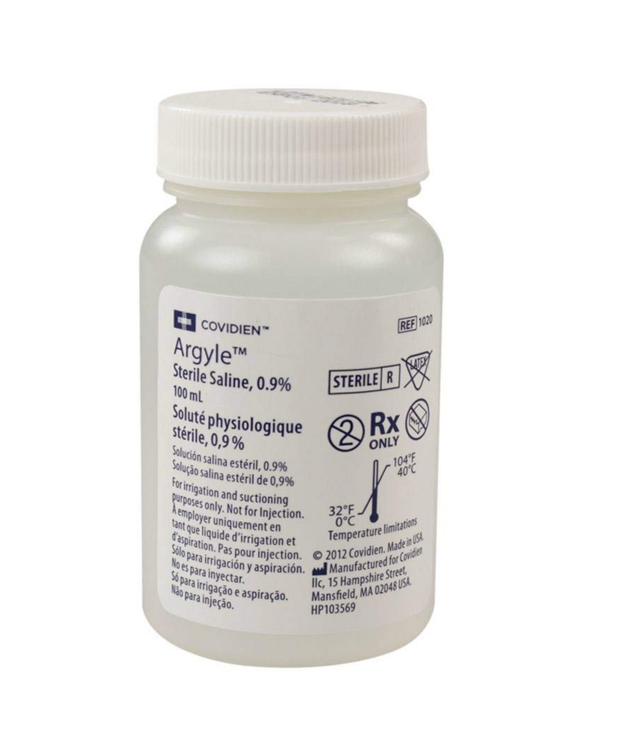 Sodium Chloride 0.9% Solution Bottle Suctioning Solution 100 mL (6Pack) - Medical Supply Surplus