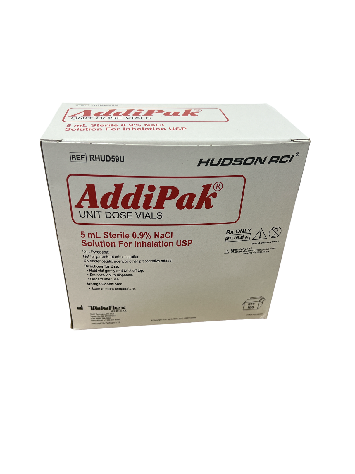 Addipak® Sodium Chloride 0.9% Inhalation Solution Unit Dose Vial 5 mL - Medical Supply Surplus