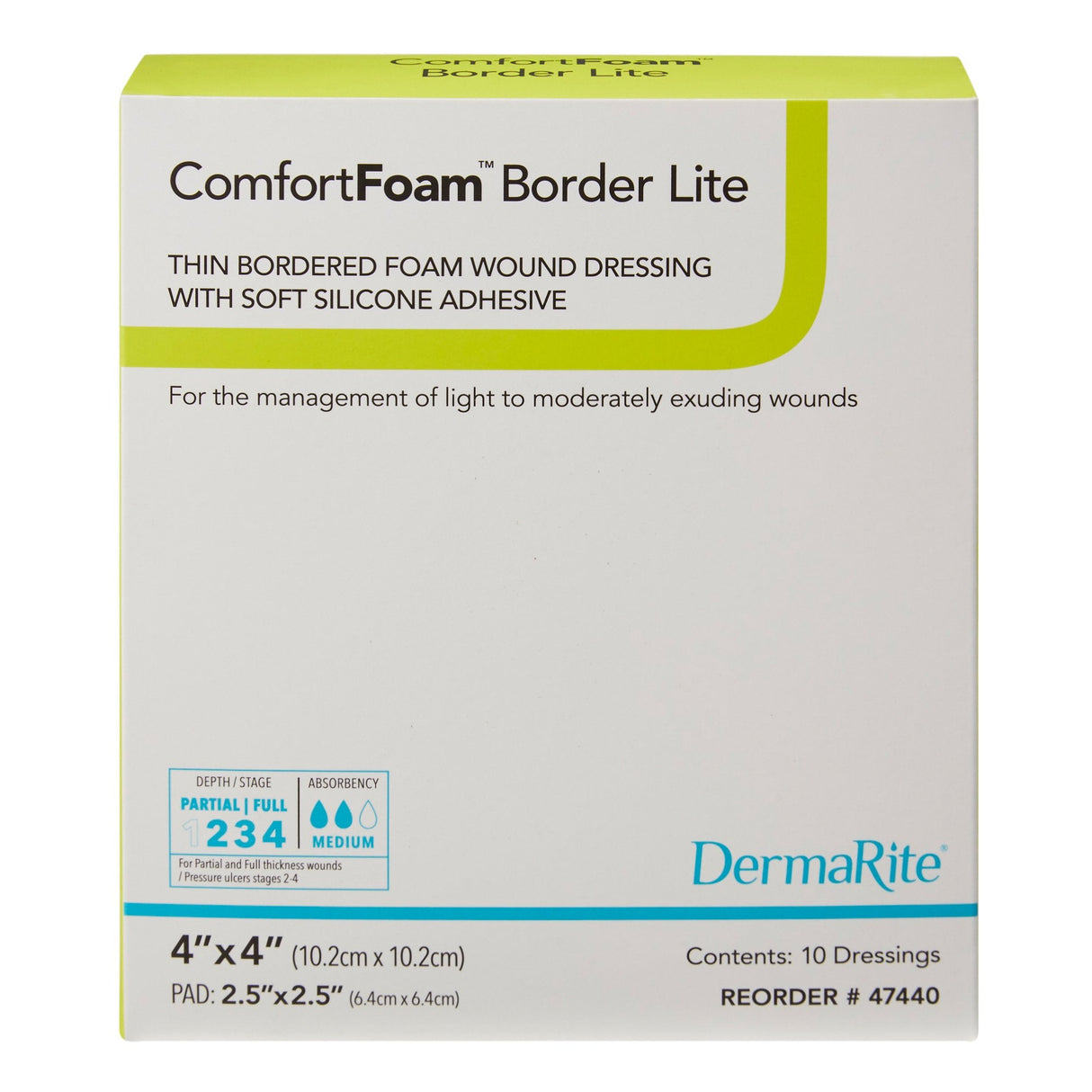 ComfortFoam™ Border Lite 4 x 4 Inch Foam Dressing - 47440