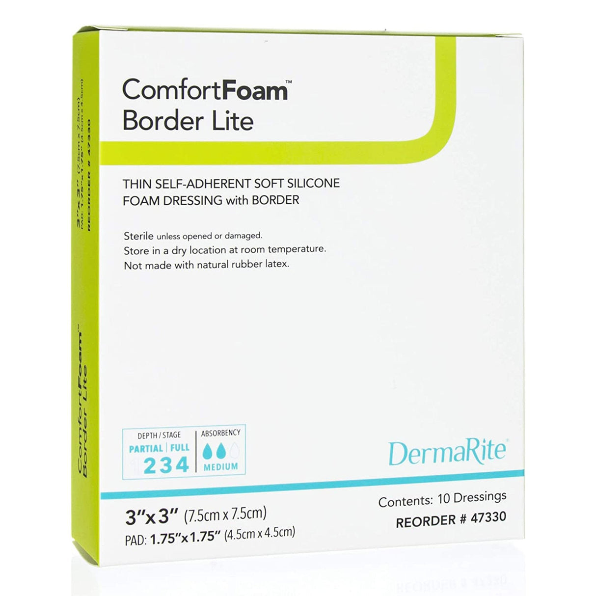 ComfortFoam™ Border Lite 3 x 3 Inch Foam Dressing - 47330