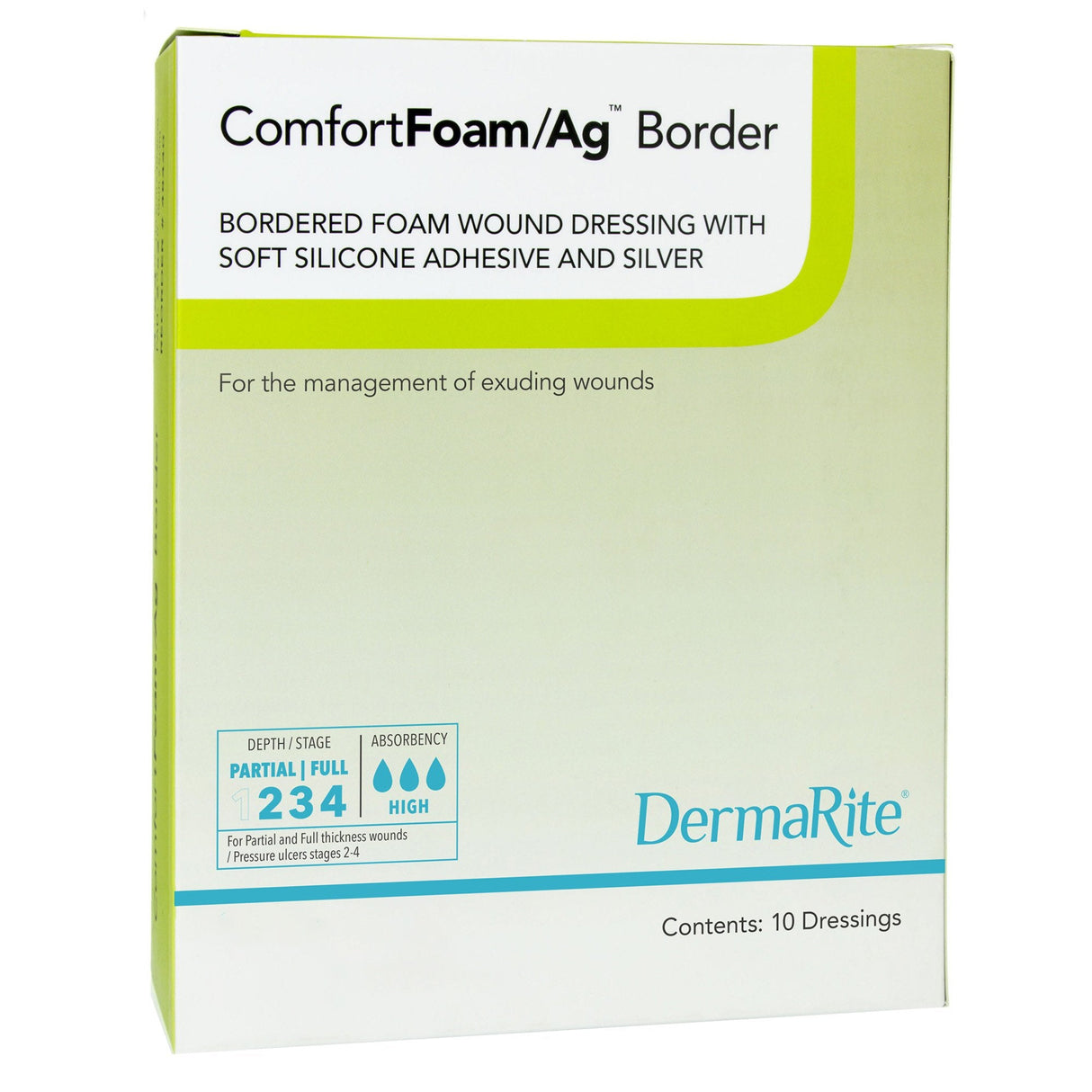 ComfortFoam/AG™ Border 6 x 6 Inch Foam Dressing - 48660