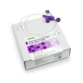 McKesson 12 Inch Single EnFit Port Extension Feeding Set - Medical Supply Surplus