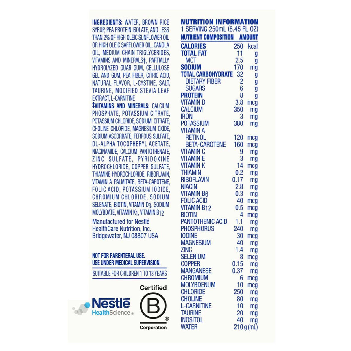 Compleat® Pediatric Standard 1.0 Pediatric Oral Formula 8oz - Case of 24