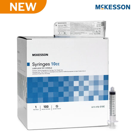 McKesson 10cc Luer Lock Tip Syringe - 16-S10C - Medical Supply Surplus