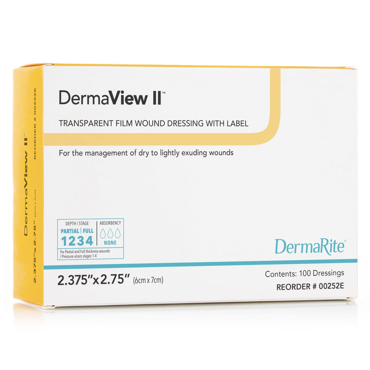 DermaView II 2-3/7 X 2-3/4 Inch Transparent Film Dressing