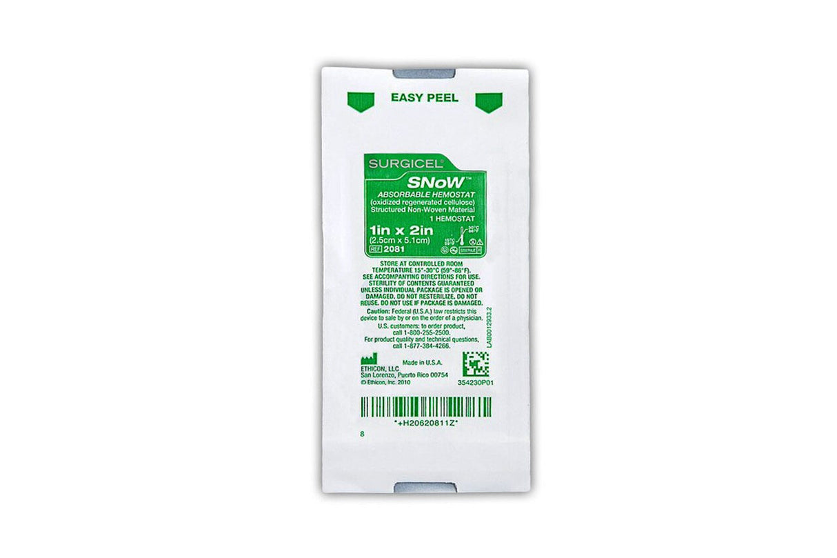 Surgicel® Snow™ 2081 1 x 2 Inch Absorbable Hemostat - Single Dressing - Medical Supply Surplus
