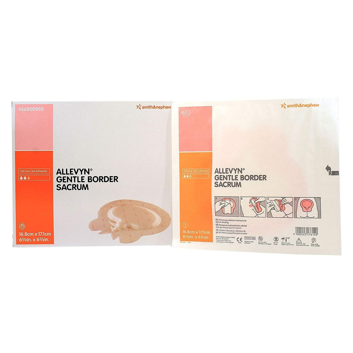 Allevyn Gentle Border Sacrum 6 5/8 x 6 3/4- Box of 10 - 66800898