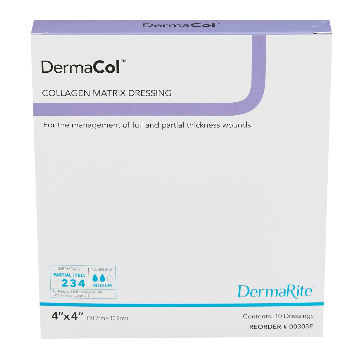 DermaCol™ 4 X 4 Collagen Matrix Dressing - Box of 10