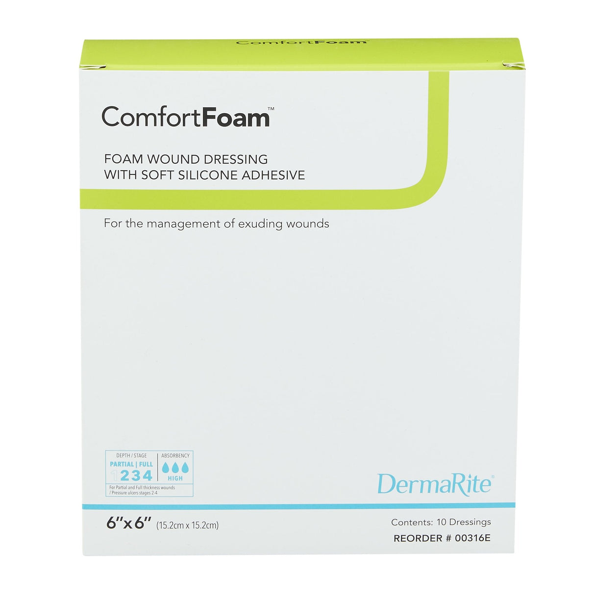 ComfortFoam™ 6 x 6 Inch Foam Dressing - 00316E