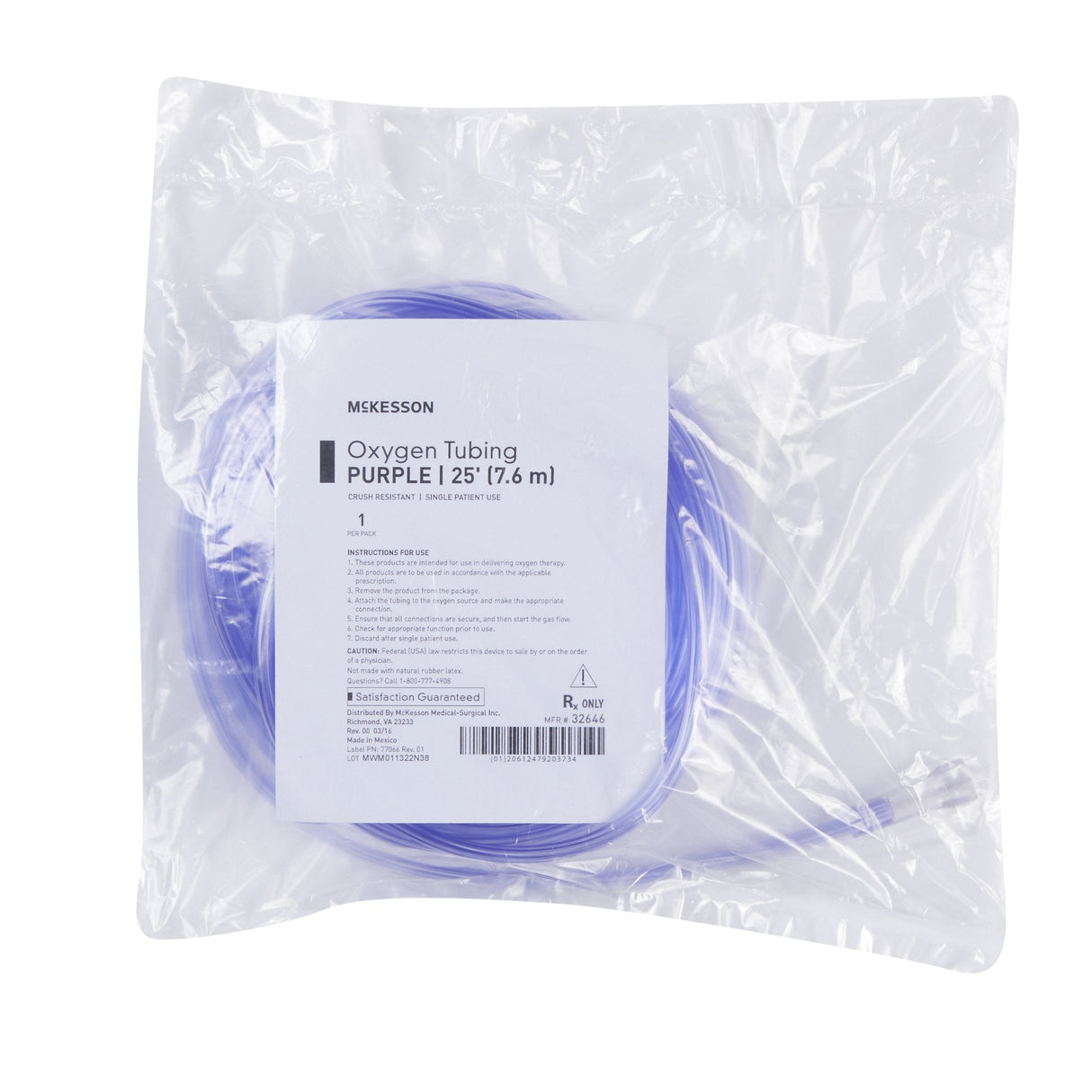 McKesson Oxygen Tubing - 25 Foot  - Case of 25 - Medical Supply Surplus