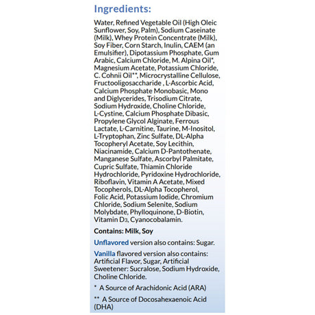 KetoCal 4:1 LQ Unflavored ingredients