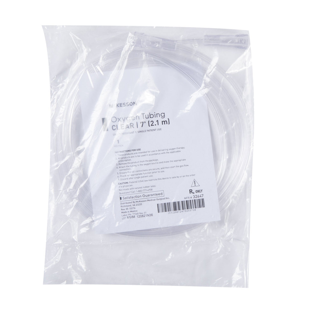 McKesson Oxygen Tubing - 7 Foot  - Case of 50 - Medical Supply Surplus