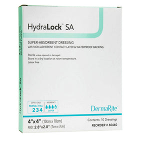 HydraLock™ SA 4 x 4 Super Absorbent Dressing - Box of 10 - Medical Supply Surplus
