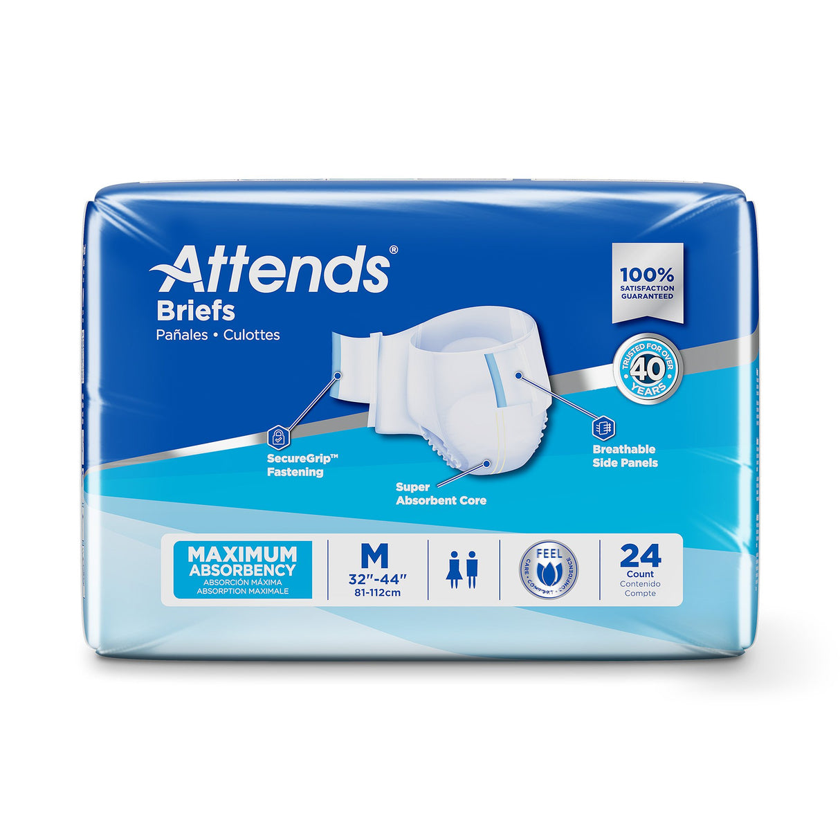 Attends® Brief Heavy Absorbency Incontinence Diaper - Medium