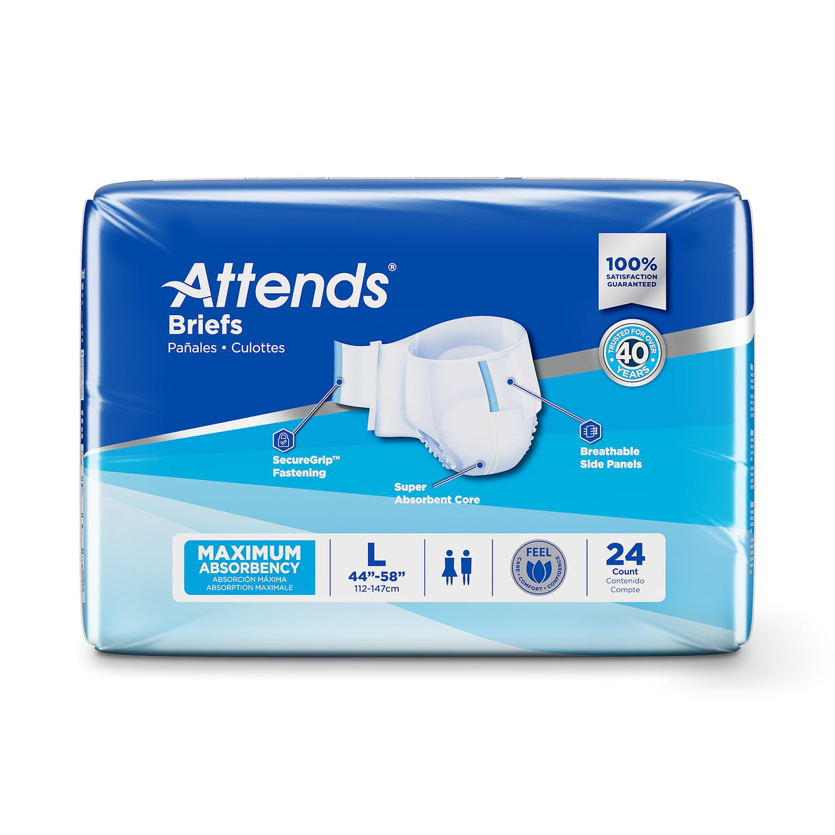 Attends® Brief Heavy Absorbency Incontinence Diaper - Large