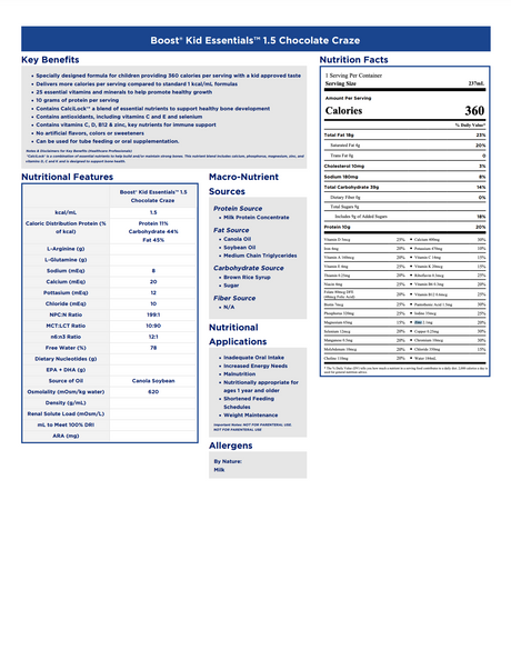 Boost® Kid Essentials™ 1.5 Nutritional Drink 8oz - Case of 24 - Medical Supply Surplus