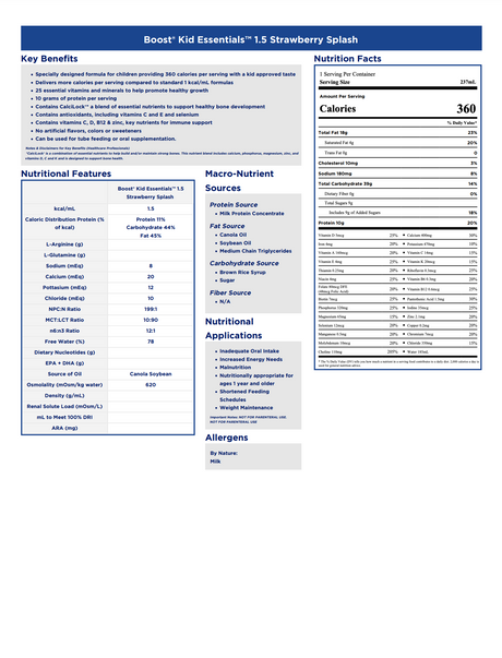 Boost® Kid Essentials™ 1.5 Nutritional Drink 8oz - Case of 24 - Medical Supply Surplus