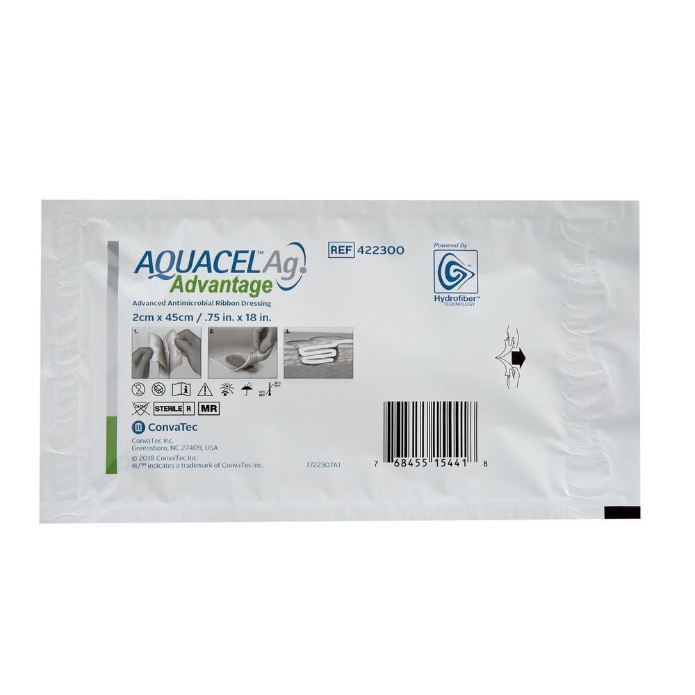 Aquacel Ag Advantage Ribbon Wound Dressing .75" x 18" - 422300 MedSurg Express Aquacel Ag Advantage Ribbon Wound Dressing .75" x 18" - 422300 MedSurg Express