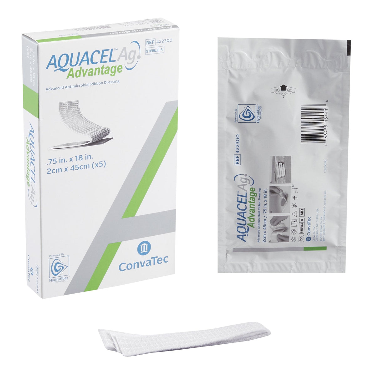 Aquacel® Ag Advantage™ Ribbon Wound Dressing .75" x 18" - 422300